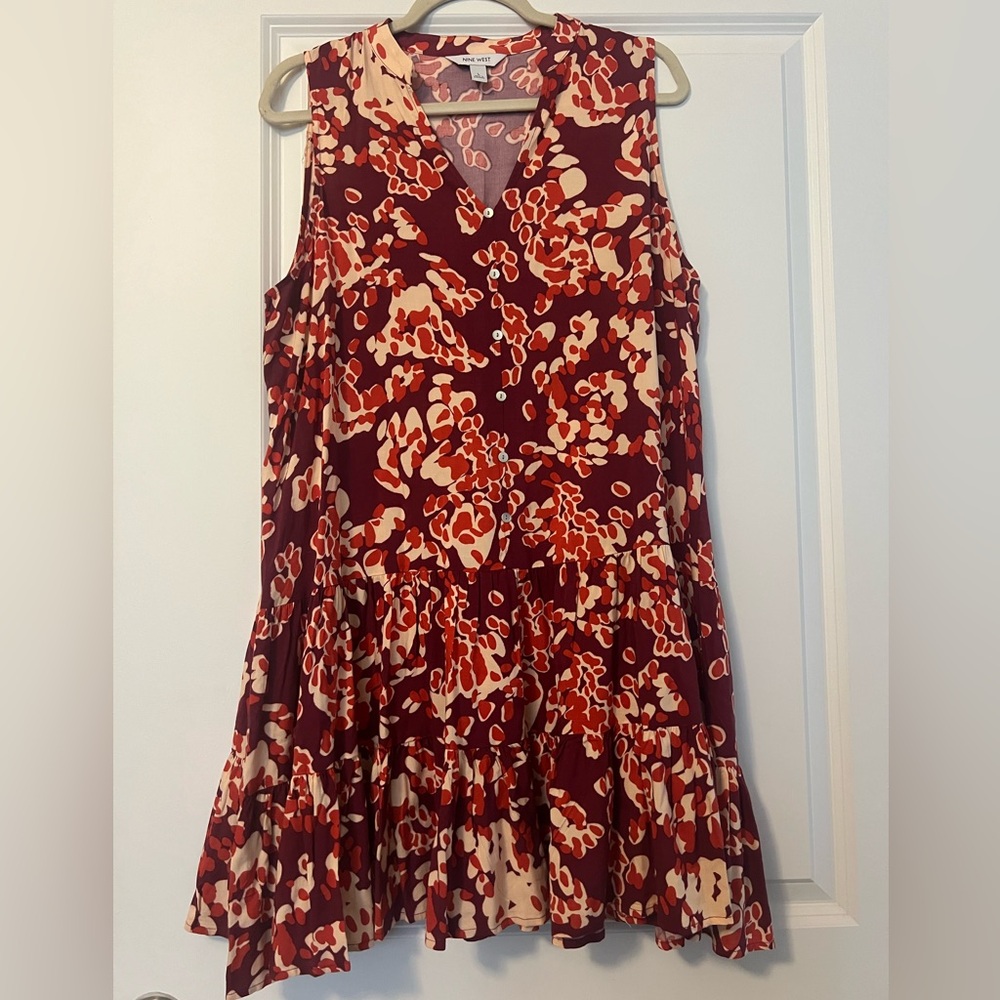 Nine West Red and Cream Floral Dress